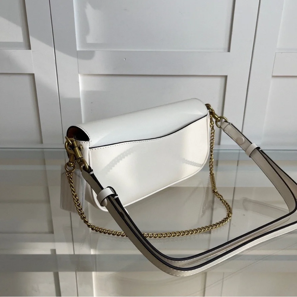 Coach Cream Leather Crossbody with Gold 'C' Accent - Picture 7 of 8